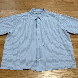 Hudson Jeans Rex Short Sleeve Shirt - Blue Stripe